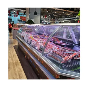 Attrezzature per macelleria supermercato pesce aperto e chiuso carne fresca insalata cibo sushi carne display congelatore vetrina frigorifero