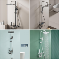 Vente en gros Ensemble thermostatique multifonctionnel pour salle de bain douche affichage numérique LED pluie pour salle de bain douche