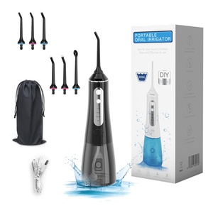 Irrigateur Oral Dentaire Eau Flosser Pick <span class=keywords><strong>pour</strong></span> Nettoyeur de <span class=keywords><strong>Dents</strong></span> Fil Machine à Laver la Bouche 6 Buses 300ml Floss <span class=keywords><strong>Jet</strong></span> - Product Image 1