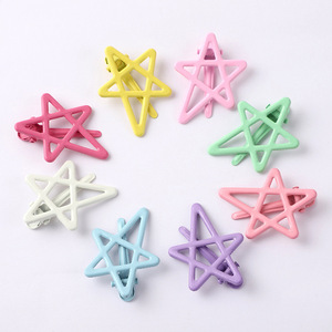 Pince à cheveux étoile 4,3 cm, pince bec de canard creuse en métal à cinq branches, usage quotidien, unisexe - Product Image 1