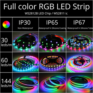 5V ws2812b kỹ thuật số linh hoạt cá nhân địa chỉ pixel LED Strip RGB LED Strip 30/60/74/96/144pixel/LED/m thông minh ánh sáng - Product Image 6