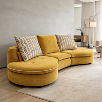 Canapé de salon populaire pour grande villa, ensemble de canapés modernes et élégants en tissu nuage pour usage domestique, nouveau canapé incurvé créatif de designer