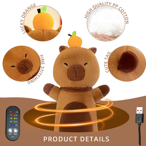 Mới đến siêu mềm <span class=keywords><strong>USB</strong></span> điện nước nóng capybara cơ thể gối sang trọng dài ấm Đệm Thú nhồi bông búp bê thoải mái di động - Product Image 3