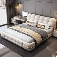 Beliebte Designer-Schlafzimmermöbelgarnitur: Luxuriöses Kingsize-Bett, Modernes Weiches Doppelbett mit Lederpolsterung für Schlafzimmer und Hotel