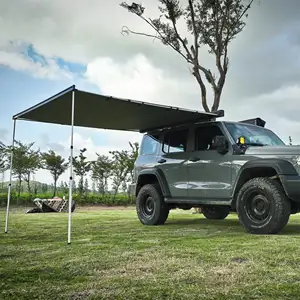 Wareda Caja de aluminio semiautomática para exteriores todoterreno retráctil 4x4 campamento SUV toldo lateral para techo de coche