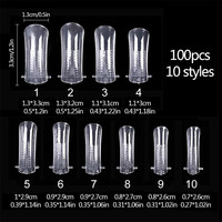 Outils de ramassage pour ongles, 10 pièces, presse-Gel, lime à ongles, stylo brosse, Clips en plastique transparent, faux ongles, Kit de moules pour les ongles en Poly