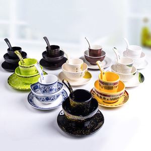 Melamine Imitation Porcelain Tableware <b>Set</b> Four Piece Round Solid Color For Tea Coffee Hotel <b>Restaurant</b> Use - Product Image 1