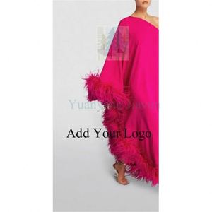 Abito da sera <span class=keywords><strong>2023</strong></span> <span class=keywords><strong>primavera</strong></span>/<span class=keywords><strong>estate</strong></span> nuova donna piuma monospalla grande Swing - Product Image 1