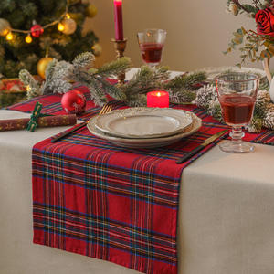 HD natale Tartan Tartan da tavola Runner-rosso bufalo Plaid Xmas antimacchia decorazione da tavola per sala da pranzo/feste - Product Image 1