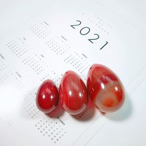 Pierre jaspe des œufs de jade rouge, pièces, prix en gros, pierre de yoni, cornaline, œuf de jaspe - Product Image 3