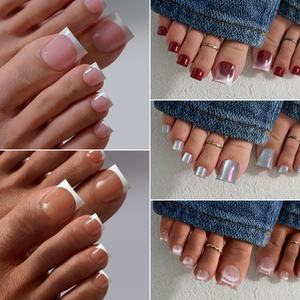 BTArtbox Gel Doux À La Main Artificielle <span class=keywords><strong>Faux</strong></span> Ongles En Gros Court Rose Amande Plaine Couleur Unie Presse sur Ongles pour L'été - Product Image 3
