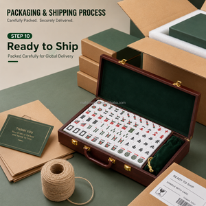 Ensemble <span class=keywords><strong>de</strong></span> Mahjong Américain Premium 166 Tuiles en Mélamine avec Supports et Poussoirs Tout-en-un pour Adultes Soirée <span class=keywords><strong>de</strong></span> Jeu en Famille Vente en Gros - Product Image 4