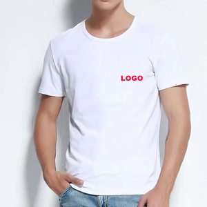 Lourd 240gsm plaine goutte épaule à manches courtes hommes double fil couleur unie T-shirt coton logo personnalisé T-shirt en gros - Product Image 1