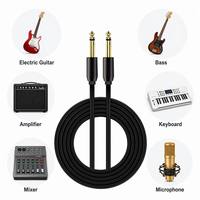 Câble audio pour guitare mâle-mâle 6,35 mm, coque en alliage de zinc, gaine en PVC, cordon auxiliaire pour clavier électrique, amplificateur, mixeur