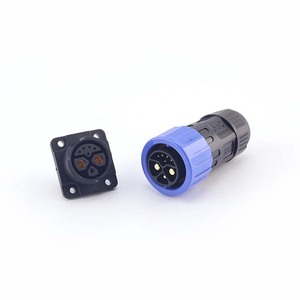 M23 Zelfvergrendelende 2 4-pins IP67 Waterdichte Stekker/Vrouwelijke <span class=keywords><strong>Connector</strong></span> Versterkte Nylon Zwarte Elektrische Fiets Lithium Batterij Oplader - Product Image 1