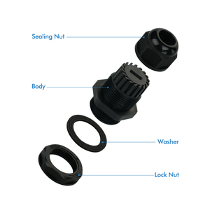 JAR G1/4 G3/8 G1/2 G3/4 G1 G1-1/4 étanche entrée de câble en plastique électrique ROHS résistant au feu presse-étoupe en nylon plat - Product Image 3