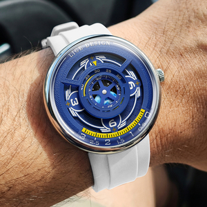 <span class=keywords><strong>Montre</strong></span> LIGE LG89285 Créativité pour Homme, <span class=keywords><strong>Cadran</strong></span> 44mm Sans Aiguilles, Silicone Bleu, Terre Rotative, Étanche, Aiguilles Lumineuses + Boîte Cadeau - Product Image 6