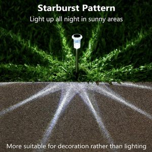 Lampe solaire extérieure étanche 6000K à LED en acier inoxydable sur piquet pour jardin, allée, chemin, paysage - Product Image 6