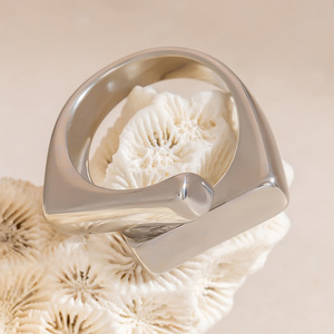 Stainless Steel Geometric <b>Ring</b> Open Design Women's Fashion Jewelry Index Finger <b>Ring</b> Minimalist Style Silver Color - Product Image 1