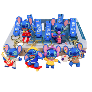 Dễ thương khâu phim hoạt hình phim hoạt hình PVC Keychain mới phổ biến ánh sáng Keychain với kim loại hợp kim đồng xu chủ Quà Tặng - Product Image 4