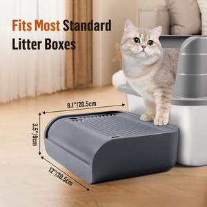 Jejak kucing plastik Anti pelacakan, untuk anak kucing yang lebih tua dan kecil dapat dicuci Pedal Filter langkah kotak sampah kucing yang ditinggikan - Product Image 2