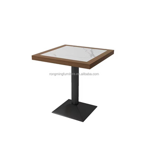 Usine Personnalisé Moderne Fast Food Restaurant Table Chaise Ensemble Motif Carré pour Bar Hôtel Café Gourmet Restaurant Bois Métal - Product Image 5