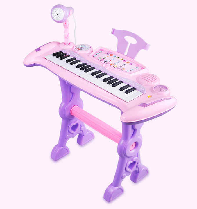 Piano Eletrônico Infantil, Multifuncional 22 Músicas Educacionais Teclado  de Piano de Música Digital 2 Fonte de Alimentação de Plástico para Casa