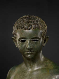Statua Classica Greca Maschile in Bronzo Verdigris Fatta a Mano a Grandezza Naturale per Esposizioni in Gallerie e Mostre d'Arte Pubblica - Product Image 6