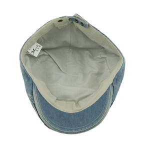 wholesale custom plain blank denim short brim ivy cap - Product Image 6