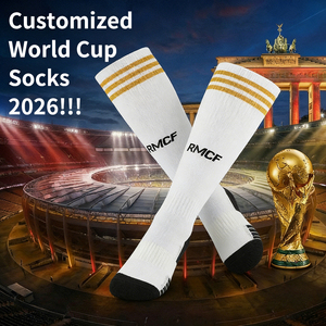 Calcetines de Fútbol Deportivos Personalizados al por Mayor, de Verano, a Rayas, Tejidos, por Encima de la Rodilla, Finos, de Secado Rápido, con Estampado de Clubes de Fútbol - Product Image 1