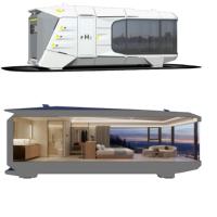 Maison capsule préfabriquée en acier modulaire imperméable, villa moderne, espace de vie en conteneur