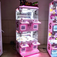 Mini machine à griffes 4 joueurs, à monnayeur, jeu de grue à poupées, distributeur de jouets d'arcade, prix en peluche pour enfants, Hecsking Metal
