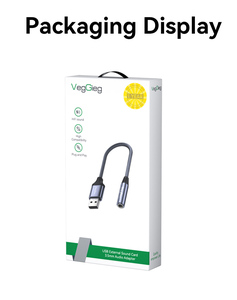 การ์ดเสียงภายนอก Veggieg ขนาด 0.65 ฟุต พร้อมช่องเสียบ USB อะแดปเตอร์เสียง รองรับช่องเสียบ 3.5 มม. สำหรับแปลงสัญญาณเสียงสเตอริโอ ใช้ได้กับหูฟัง แล็ปท็อป คอมพิวเตอร์ตั้งโต๊ะ ระบบ Linux - Product Image 6