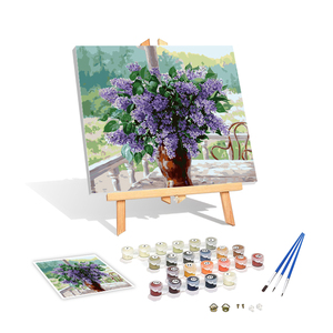 <span class=keywords><strong>Tu</strong></span> Oyun flor peonía pintura al óleo pintado a mano por números en la lona con marco para lugar público Decoración - Product Image 3