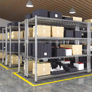 בשימוש נרחב 4-שכבתי מדפים חובה אור מתכת אחסון סופרמרקט מדפים עיצוב מיוחד לערימה מדפים חוט - Product Image 5