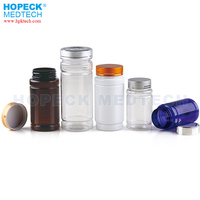 HOPECK Flacon de 5-120 ml en PET de qualité médicale pour pilules et gélules, couleur personnalisée et impression sérigraphique, bouchon à vis
