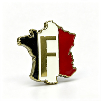 Aimant de réfrigérateur en alliage de zinc, motif drapeau français, carte de France, silhouette émaillée, cadeau souvenir, décoration de bureau, objet de collection