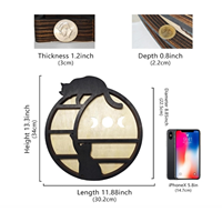 Étagère murale flottante en bois pour cristaux de lune, étagère en forme de croissant de lune, organisateur essentiel pour pierres, rangement pour roches