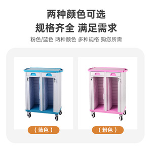 Chariot médical Boshengjia pour dossiers A4 en plastique renforcé et épaissi, avec portes verrouillables et roues - Product Image 3