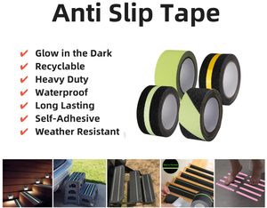 เทป PVC กันลื่นกันลื่นแถบสะท้อนแสงสำหรับติดสนามบินกันรอยฉุดสีดำไวต่อแรงกดร้อนละลาย - Product Image 6