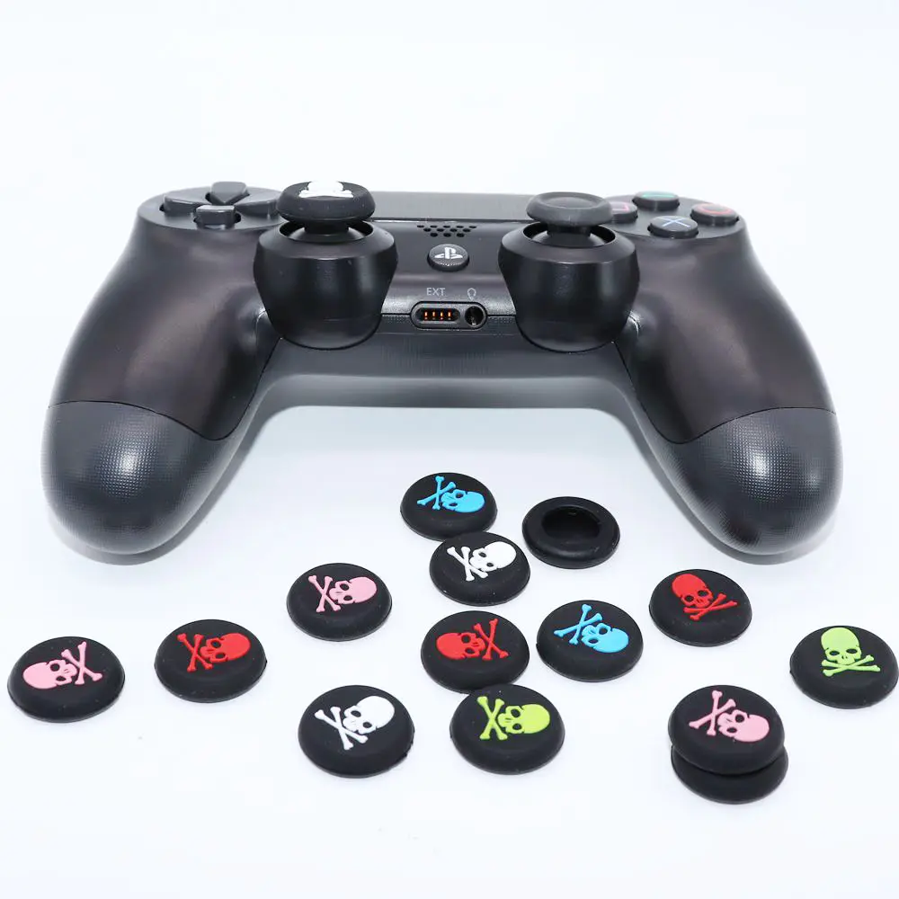 Ralan Skull Siliconen Skin Case Grip Voor Playstation Controller Thumbstick Analoge Grepen Voor Xbox One
