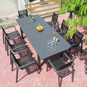 Bộ bàn ghế có thể mở rộng 180-240cm hiện đại màu đen cho bữa tiệc tối ngoài trời - Product Image 2