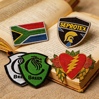 Écusson de drapeau entièrement brodé personnalisé, badge en sergé découpé à la forme, emblème thermocollant pour veste de moto, commande en gros, livraison rapide