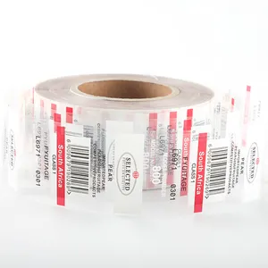 Transparente benutzer definierte klare Vinyl glas Flasche Etikett Aufkleber Rolle