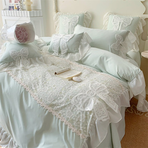 New <strong>Princess</strong> Style Butterfly Fairy Lace Large Lace <strong>Bedding</strong> <strong>Double</strong> Four Piece Set - Product Image 5