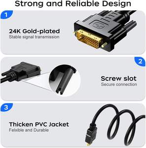 1.5M 1.8M 1080P 양방향 HDTV를 <span class=keywords><strong>DVI</strong></span> 데이터 케이블로 <span class=keywords><strong>DVI</strong></span> 데스크탑 모니터 HDTV 용 HDTV 어댑터 케이블 - Product Image 2