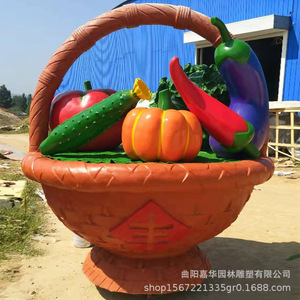 Fruit Basket Sculpture Fiberglass <b>Large</b> Scale Park Landscape Outdoor <b>Ornament</b> - Product Image 3