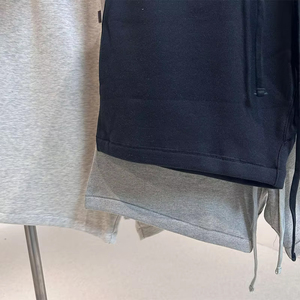 Shorts de survêtement épais 100 % coton de haute qualité pour hommes, avec cordon de serrage, en molleton uni, style décontracté et ample pour la gym - Product Image 3