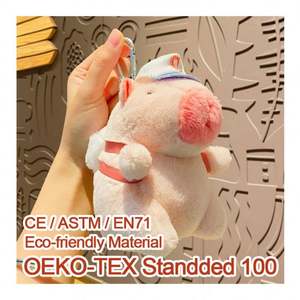 Serie de Muñecas Pequeñas Capibara: Mochila Adorable, Flotador, Oso Bordado, Juguete de Peluche Súper Suave de Algodón PP con Malla, Regalo de Cumpleaños - Product Image 2