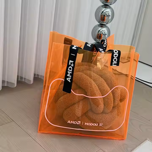 Sac fourre-tout transparent en PVC avec fermeture à boucle pour femmes, cadeau publicitaire avec logo personnalisé - Product Image 2